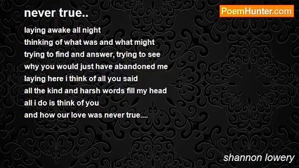 shannon lowery - never true..