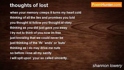 shannon lowery - thoughts of lost