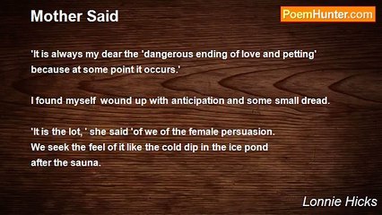 Lonnie Hicks - Mother Said