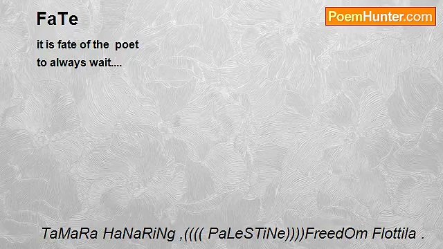 TaMaRa HaNaRiNg ,(((( PaLeSTiNe))))FreedOm Flottila . - FaTe