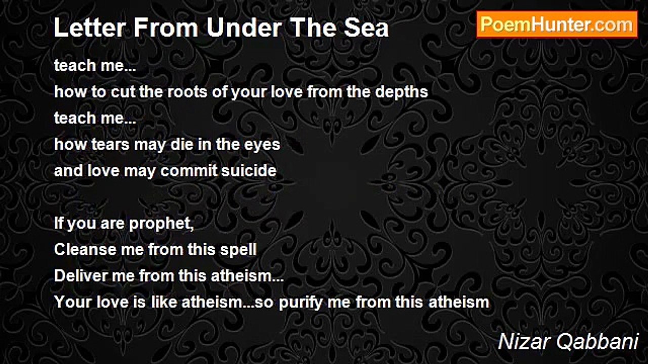 Nizar Qabbani - Letter From Under The Sea