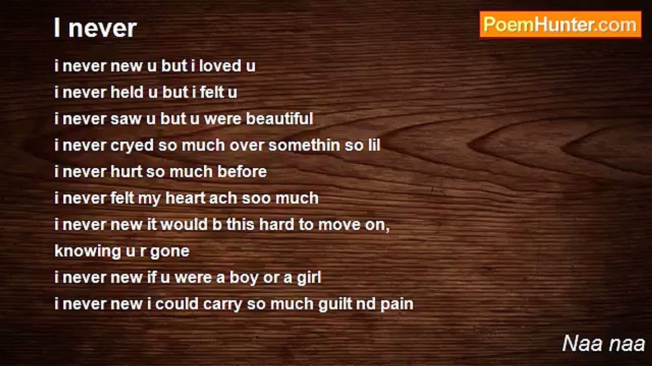 Naa naa - I never
