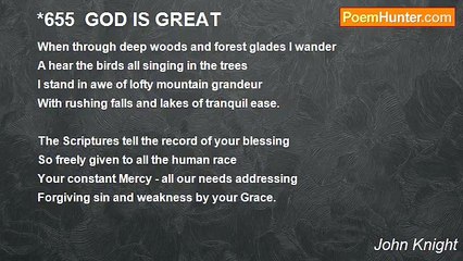 John Knight - *655  GOD IS GREAT