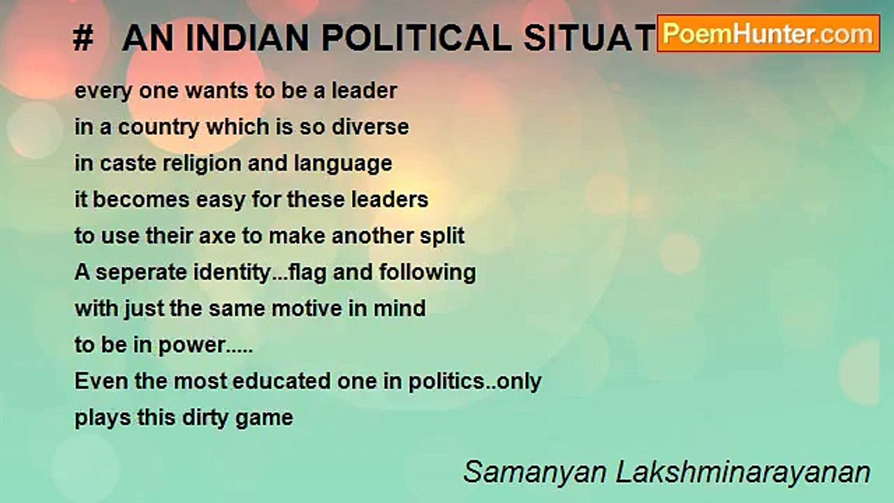 Samanyan Lakshminarayanan - #   AN INDIAN POLIT...