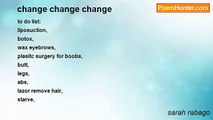 sarah rabago - change change change
