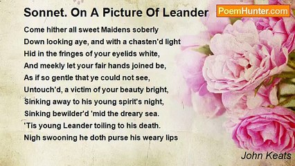 John Keats - Sonnet. On A Picture Of Leander