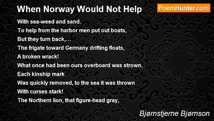 Bjørnstjerne Bjørnson - When Norway Would Not Help