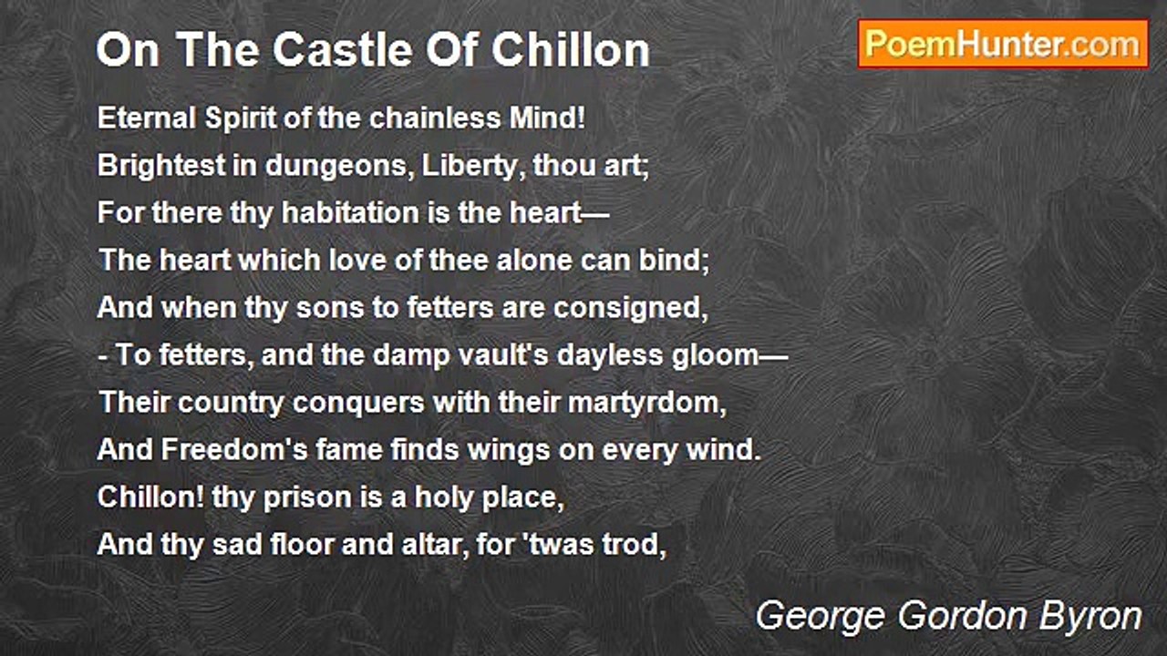 George Gordon Byron - On The Castle Of Chillon