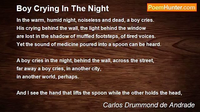 Carlos Drummond de Andrade - Boy Crying In The Night