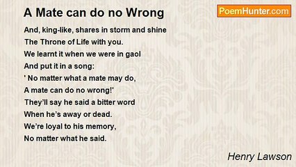 Henry Lawson - A Mate can do no Wrong