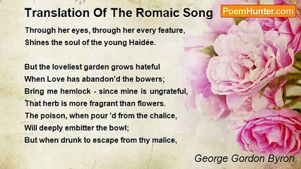 George Gordon Byron - Translation Of The Romaic Song