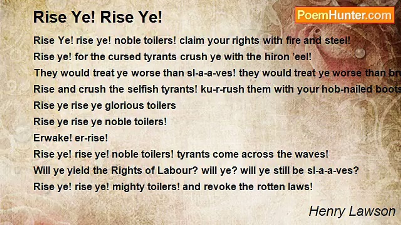 Henry Lawson - Rise Ye! Rise Ye!