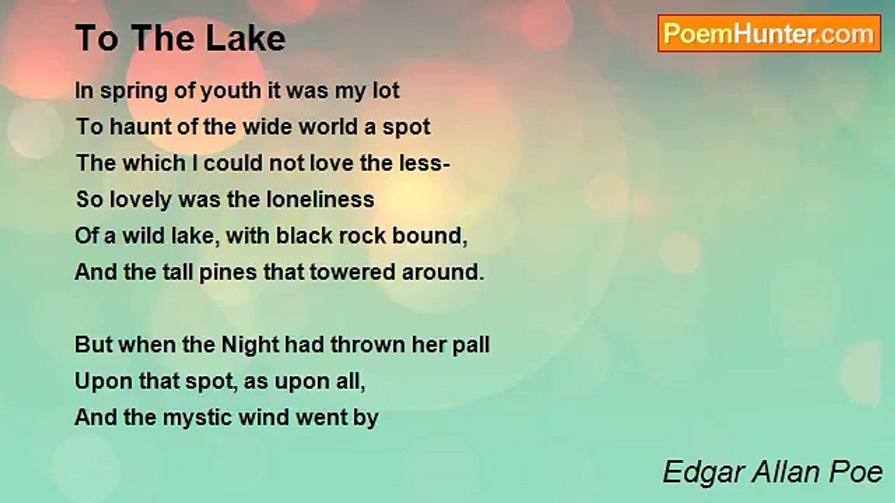 Edgar Allan Poe - To The Lake