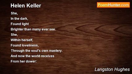 Langston Hughes - Helen Keller