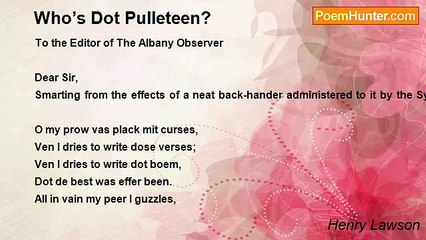 Henry Lawson - Who’s Dot Pulleteen?
