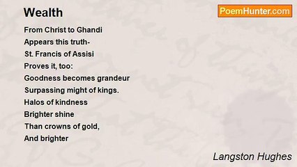 Langston Hughes - Wealth