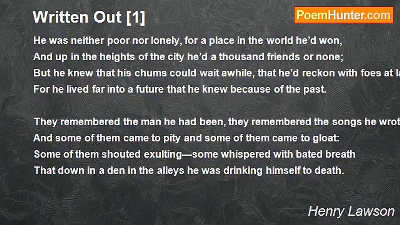 Henry Lawson - Written Out [1]