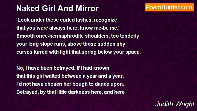 Judith Wright - Naked Girl And Mirror