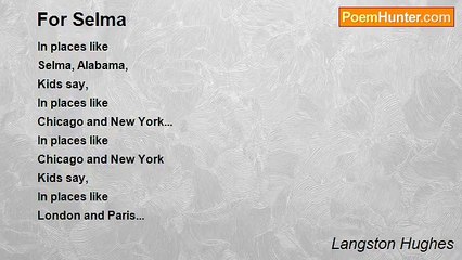 Langston Hughes - For Selma