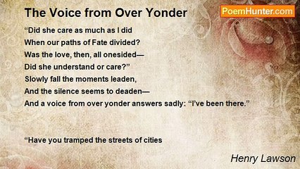 Henry Lawson - The Voice from Over Yonder