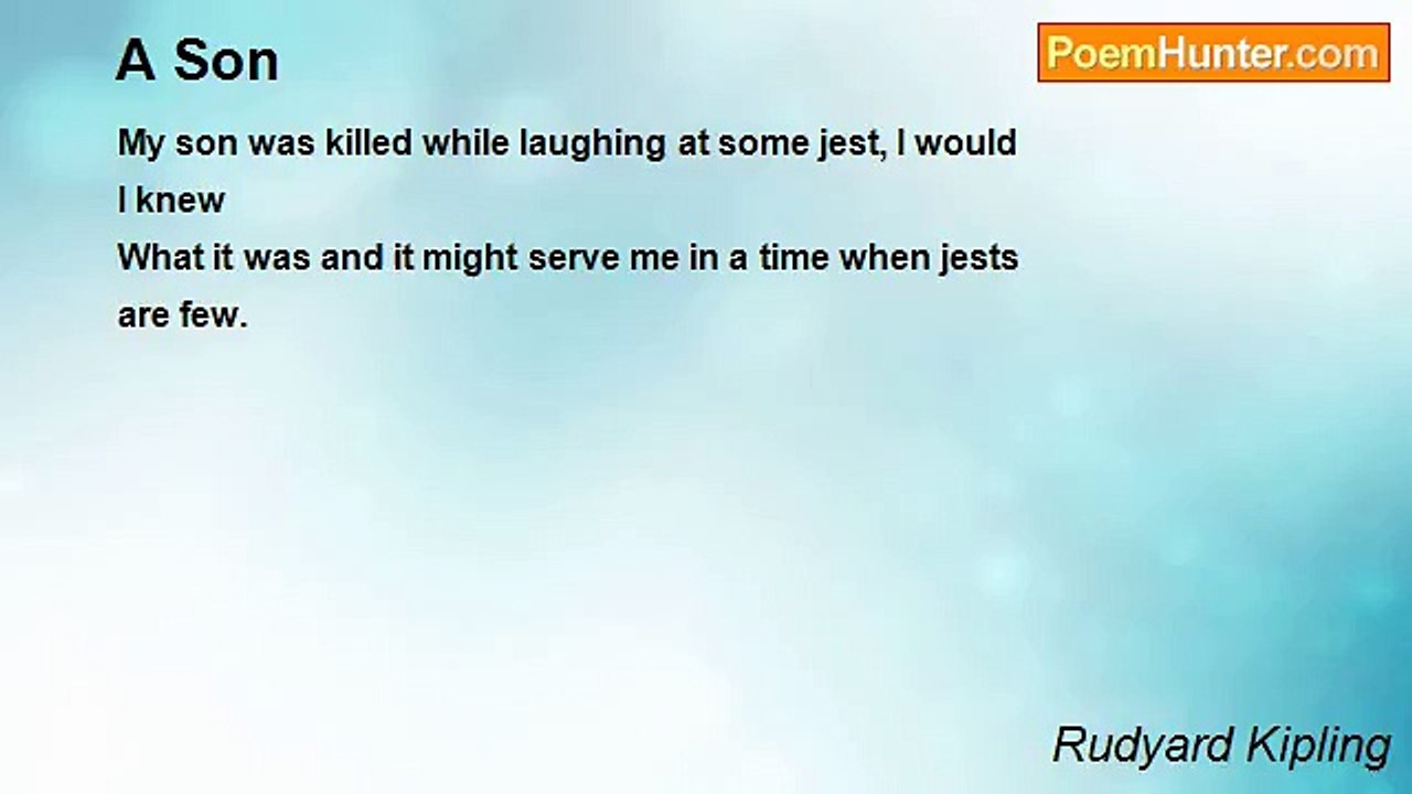 Rudyard Kipling - A Son