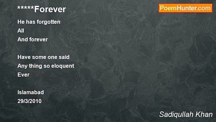 Sadiqullah Khan - Forever I