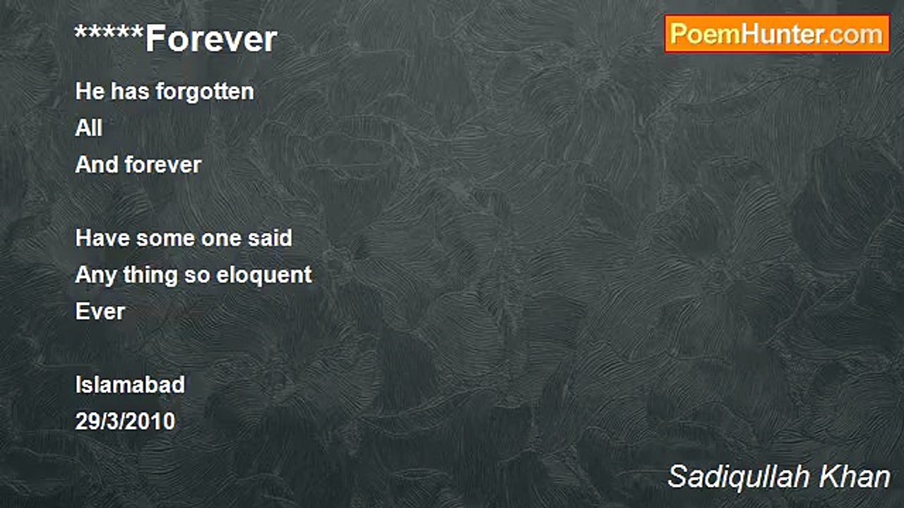 Sadiqullah Khan - Forever I