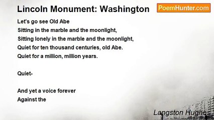Langston Hughes - Lincoln Monument: Washington