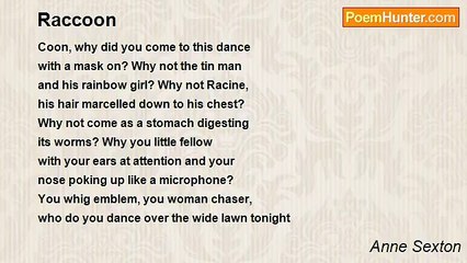 Anne Sexton - Raccoon