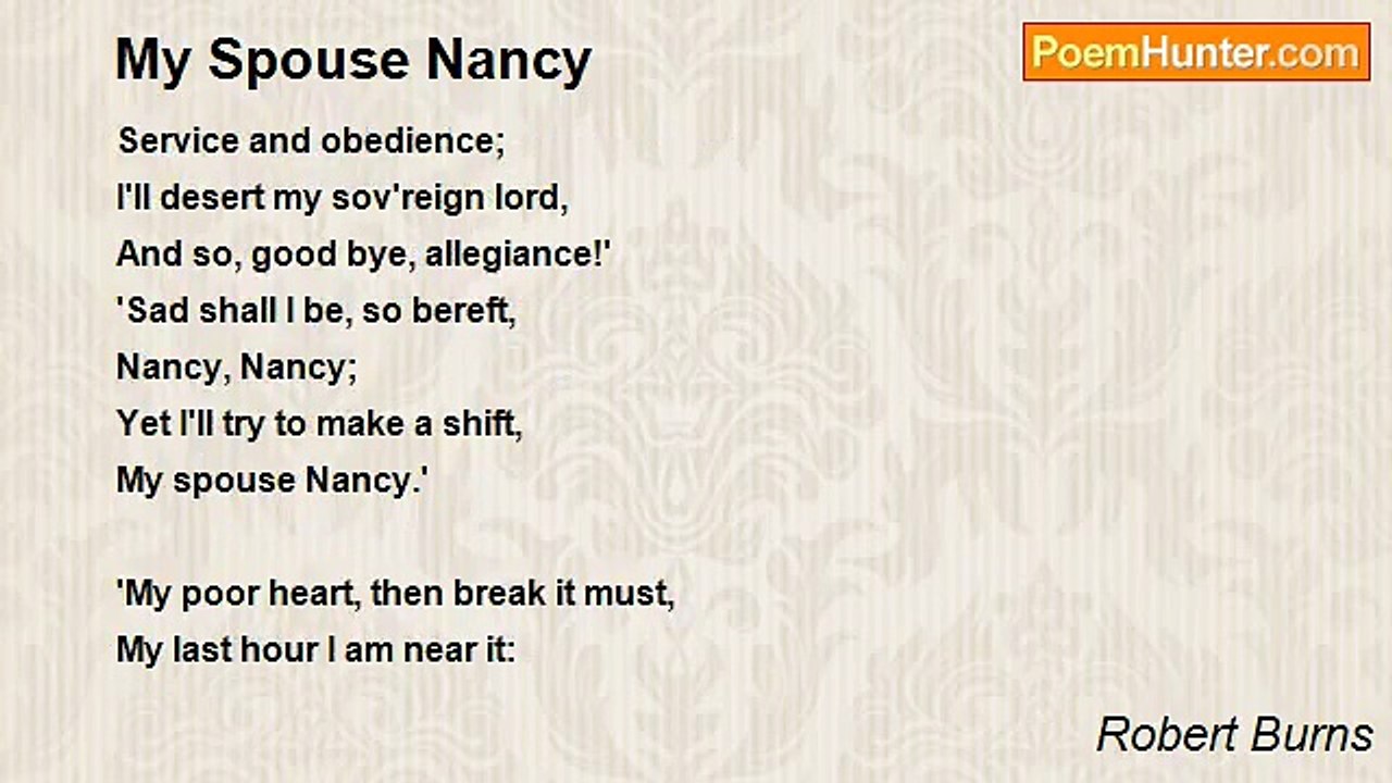 Robert Burns - My Spouse Nancy