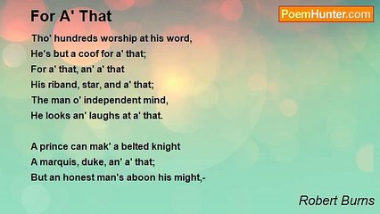 Robert Burns - For A' That