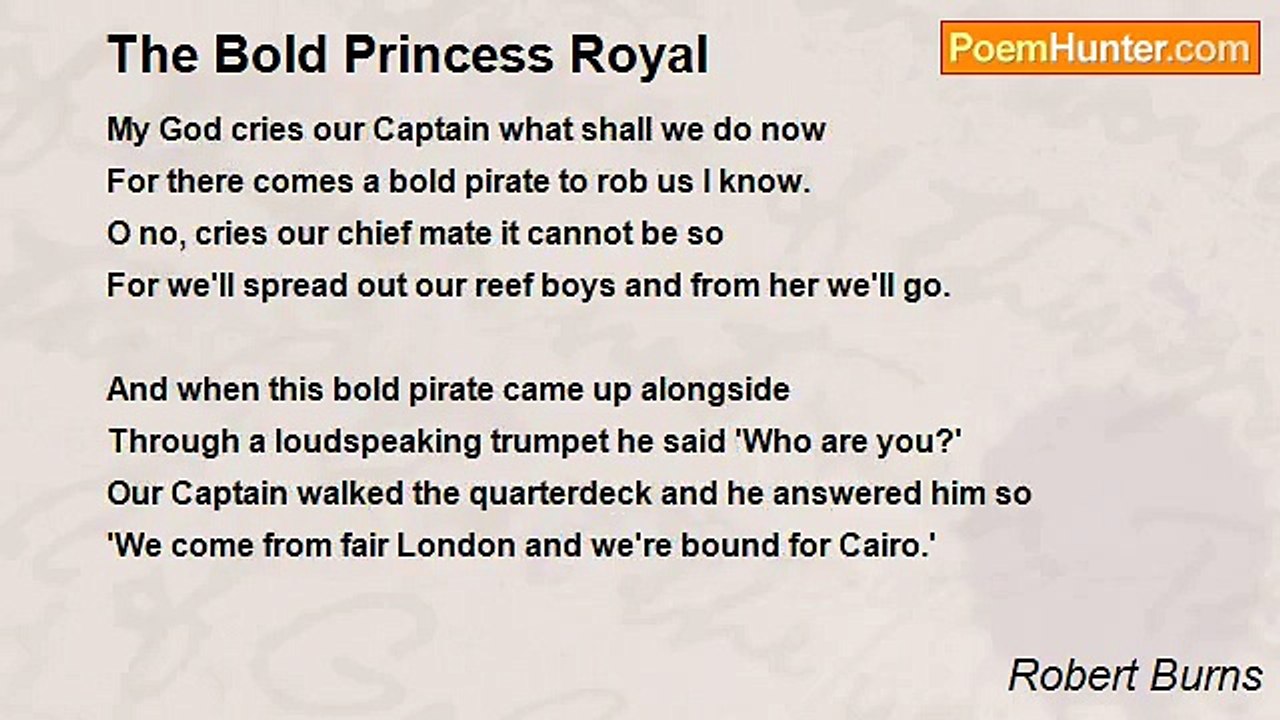 Robert Burns - The Bold Princess Royal
