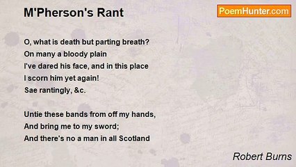Robert Burns - M'Pherson's Rant