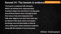 William Shakespeare - Sonnet 31: Thy bosom is endeared with all hearts…