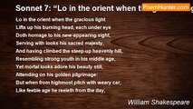 William Shakespeare - Sonnet 7: “Lo in the orient when the gracious light…”