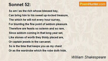 William Shakespeare - Sonnet 52: