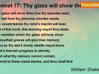 William Shakespeare - Sonnet 77: Thy glass will show thee how thy beauties wear