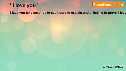 tamia wells - ' i love you '