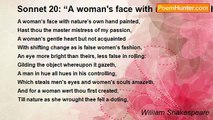 William Shakespeare - Sonnet 20: “A woman's face with nature's own hand painted…”