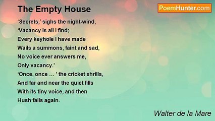 Walter de la Mare - The Empty House