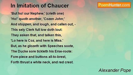 Alexander Pope - In Imitation of Chaucer