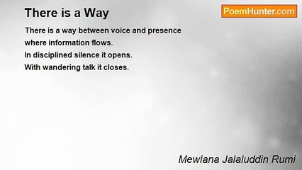 Mewlana Jalaluddin Rumi - There is a Way