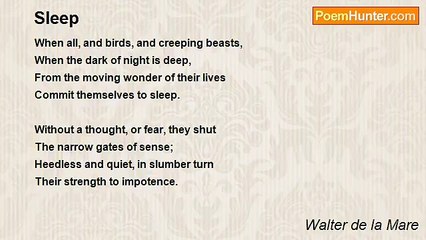 Walter de la Mare - Sleep