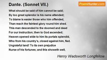 Henry Wadsworth Longfellow - Dante. (Sonnet VII.)