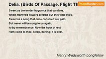 Henry Wadsworth Longfellow - Delia. (Birds Of Passage. Flight The Fifth)