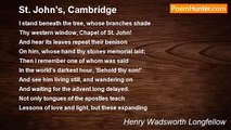 Henry Wadsworth Longfellow - St. John's, Cambridge