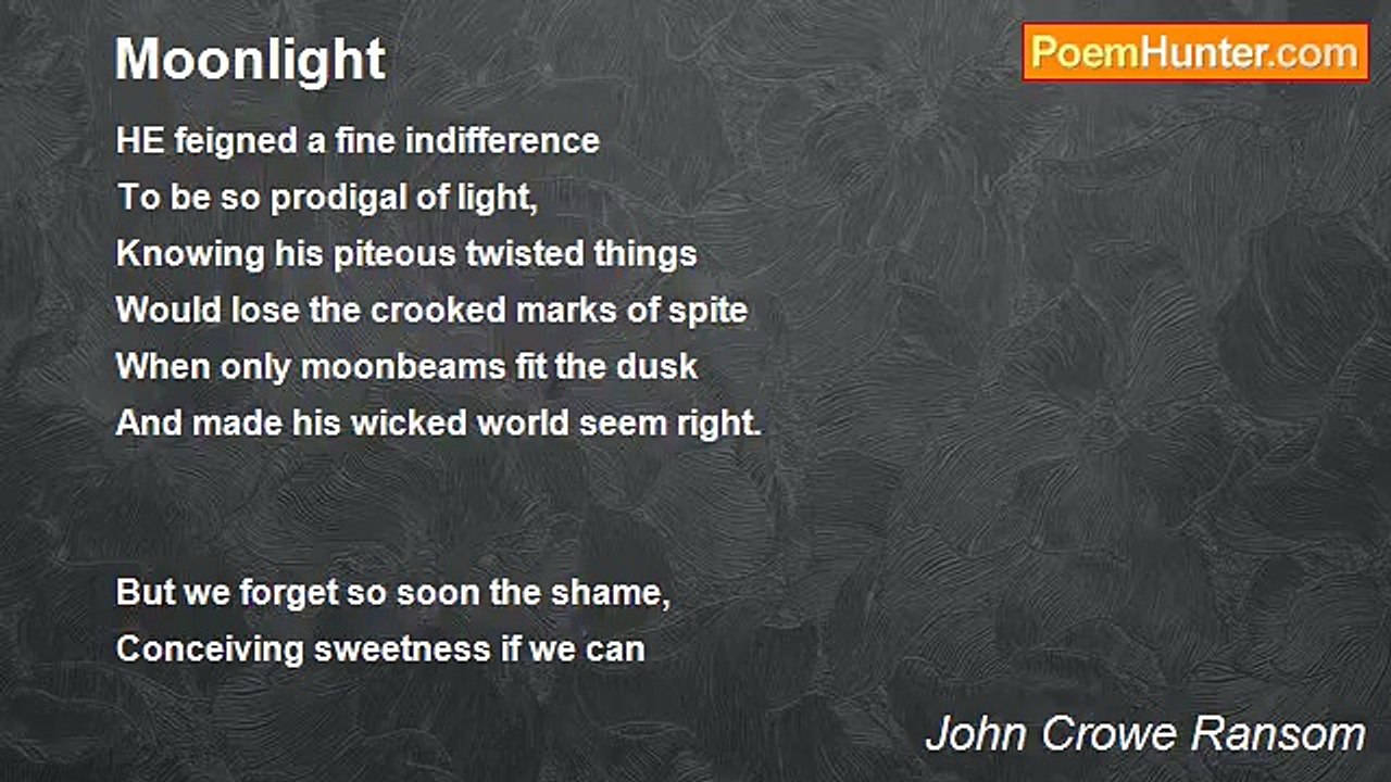 John Crowe Ransom - Moonlight