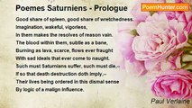 Paul Verlaine - Poemes Saturniens - Prologue