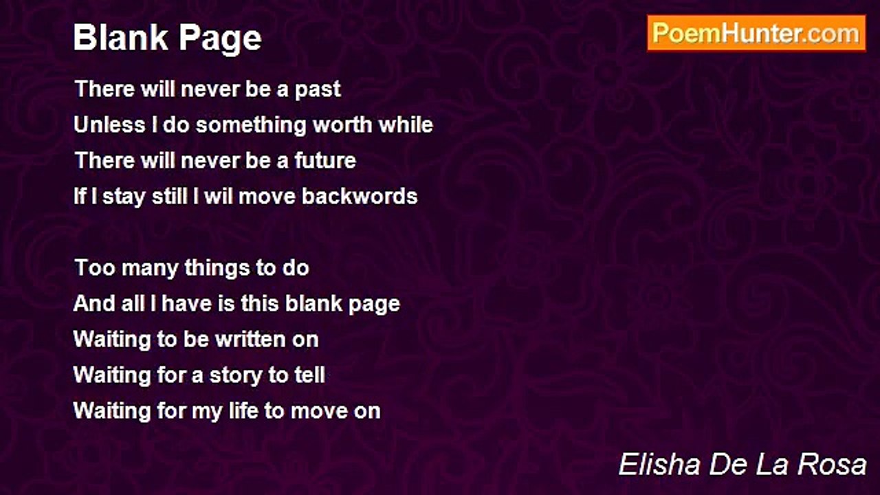 Elisha De La Rosa - Blank Page