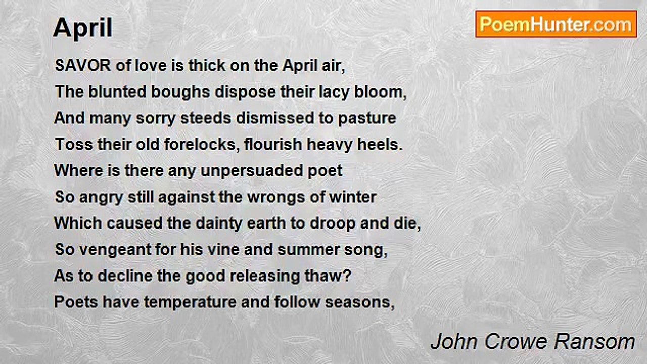 John Crowe Ransom - April
